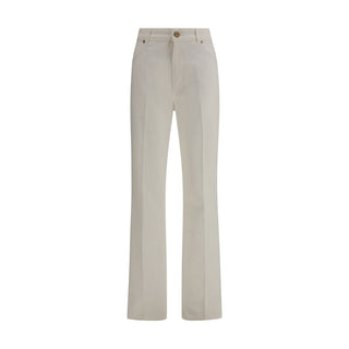 Balmain White Cotton Straight-Leg Jeans