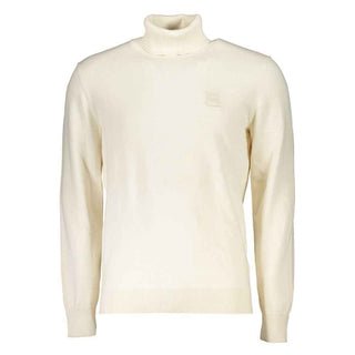 Hugo Boss White Cotton Turtleneck