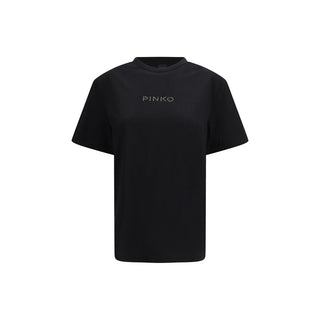 PINKO Black Cotton T-Shirt