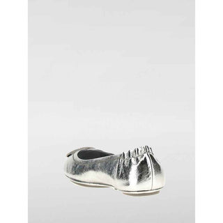 Tory Burch Silver Leather Ballet Flats