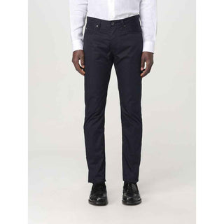 Emporio Armani Blue Cotton Casual Pants