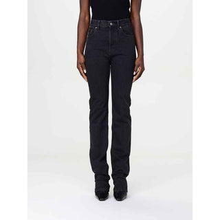 Saint Laurent Black Cotton Straight-Leg Jeans
