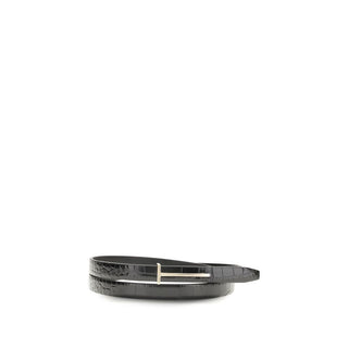 Tom Ford Black Leather Thin Belt