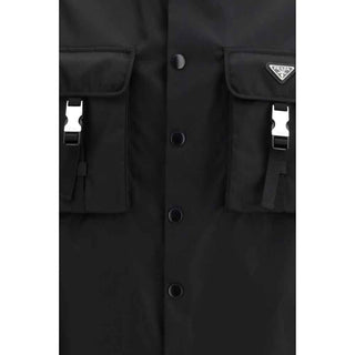 Prada Black Recycled Polyamide Jackets And Coat