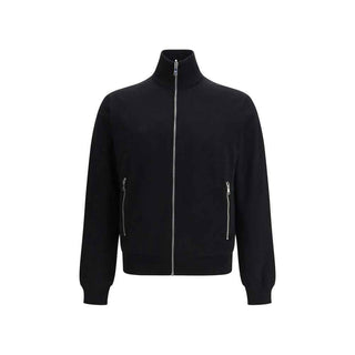 Prada Black Fleece Wool Full-Length Jacket