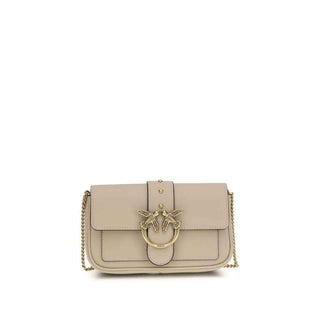 PINKO Beige Calf Leather Bos Taurus Shoulder Bag