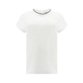 Brunello Cucinelli White Elastane T-Shirt