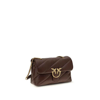 PINKO Brown Calf Leather Bos Taurus Shoulder Bag