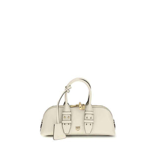 PINKO White Calf Leather Bos Taurus Shoulder Bag