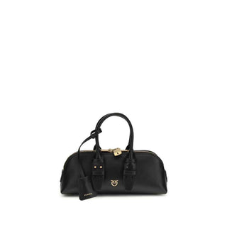 PINKO Black Calf Leather Bos Taurus Shoulder Bag