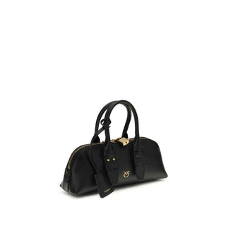 PINKO Black Calf Leather Bos Taurus Shoulder Bag