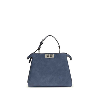 Fendi Blue Calf Leather Bos Taurus Handbag