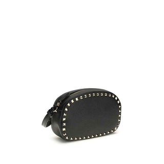 Valentino Garavani Black Calf Leather Bos Taurus Shoulder Bag