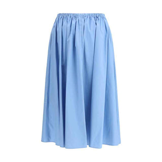 Marni Blue Cotton Midi Skirt