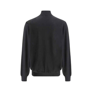 Brunello Cucinelli Black Fleece Wool Cardigan