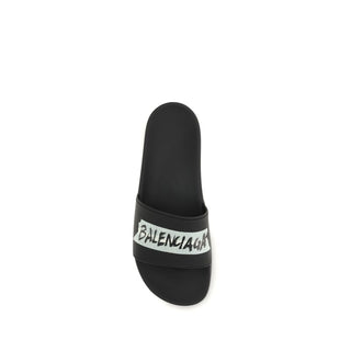 Balenciaga Black Rubber Sandals