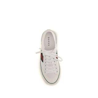Gucci White Cotton Low Top Sneakers