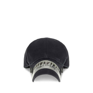 Balenciaga Black Cotton Cap (Baseball Hat)