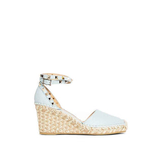 Valentino Garavani Blue Calfskin Wedge Sandals
