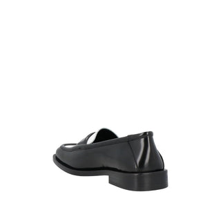 The Attico Black Leather Slip-On Loafers