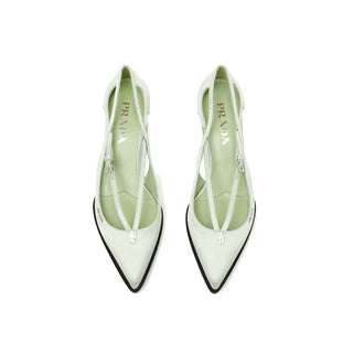 Prada Bicolor Silk Mid Heel Pumps