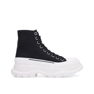 Alexander McQueen Black Canvas High Top Sneakers