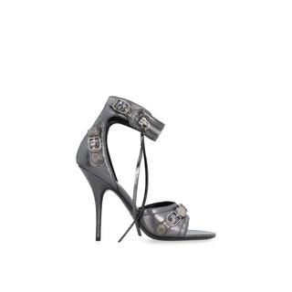 Balenciaga Gray Calfskin Stiletto Heel Sandals