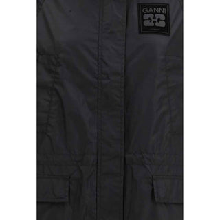 Ganni Black Nylon Coat