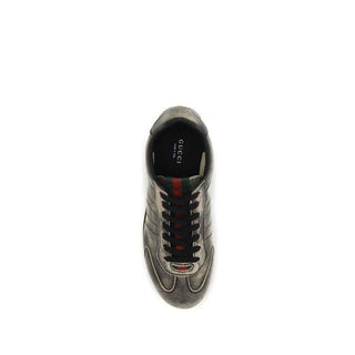 Gucci Black Calf Leather Bos Taurus Low Top Sneakers