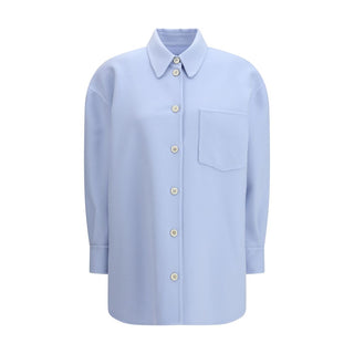 Fabiana Filippi Blue Fleece Wool Shirt