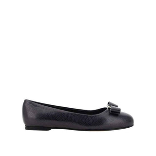 Salvatore Ferragamo Black Calfskin Ballet Flats