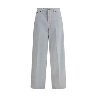 Haikure Light Blue Cotton Straight-Leg Jeans