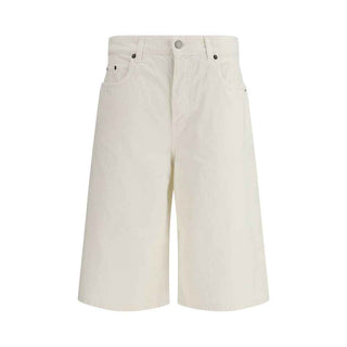 Haikure White Cotton Bermuda Shorts