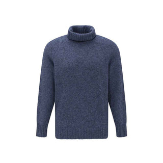 Brunello Cucinelli Blue Alpaca Leather Turtleneck