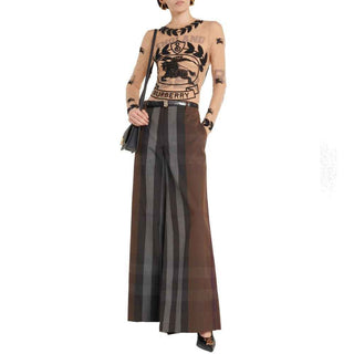 Burberry Brown Cotton Casual Pants