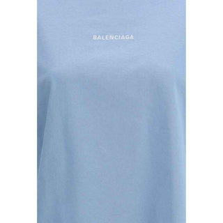 Balenciaga Light Blue Cotton T-Shirt