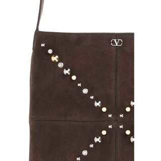 Valentino Garavani Brown Suede Leather Shoulder Bag