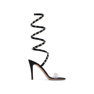 Valentino Garavani Black Lamb Leather Stiletto Heel Sandals
