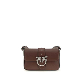 PINKO Brown Calf Leather Bos Taurus Shoulder Bag
