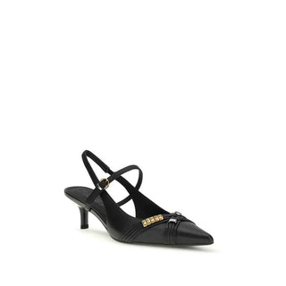 PINKO Black Calf Leather Bos Taurus Pumps