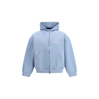 Balenciaga Light Blue Cotton Sweatshirt