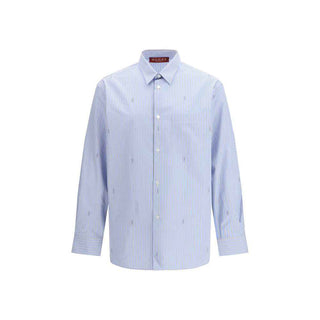 Gucci Light Blue Cotton Pattern Shirt