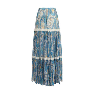 Etro Multicolor Silk Long Skirt