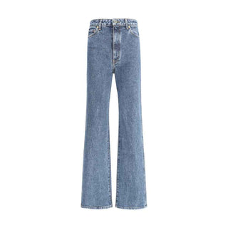 Khaite Blue Cotton Flared Jeans