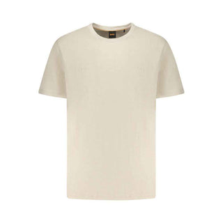 Hugo Boss Beige Cotton Men T-Shirt