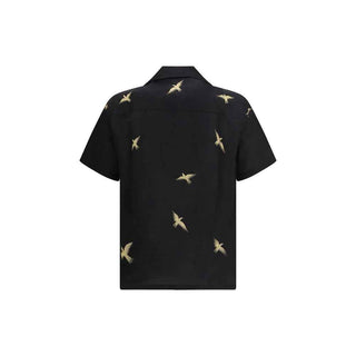 Baziszt Black Cotton Pattern Shirt