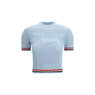 Thom Browne Light Blue Cotton T-Shirt