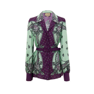 Gucci Green Silk Pattern Shirt