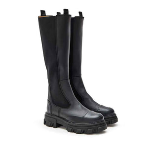 Ganni Black Leather Chelsea Boots