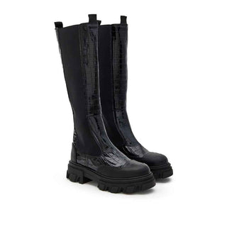 Ganni Black Leather Chelsea Boots